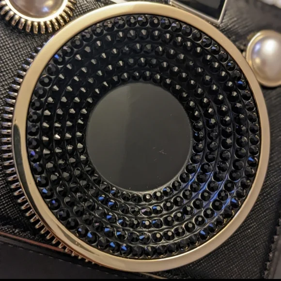 Kate Spade Novelty Clic 3D Camera Bag Metallic Leather Clutch Crossbody - Picture 9 of 15